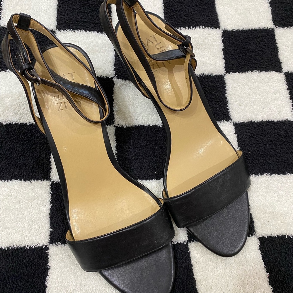 Naturalizer Black Heels with Ankle Strap | Size 9W